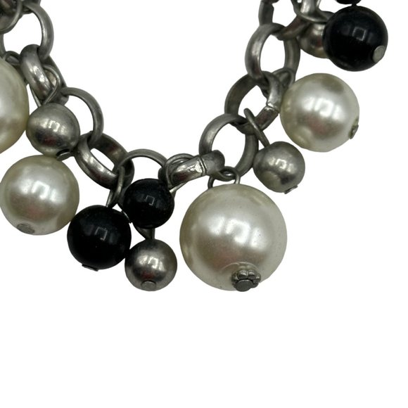 Womens Necklace Jewelry 10.25" Choker Faux Pearl Beads White Black Grey Costume - Picture 3 of 16